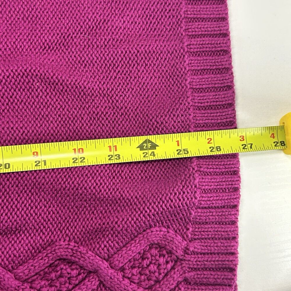 Lands' End Cardigan Womens 3X Chunky Cable Knit Pink 100% Cotton 3 Button - Picture 7 of 8